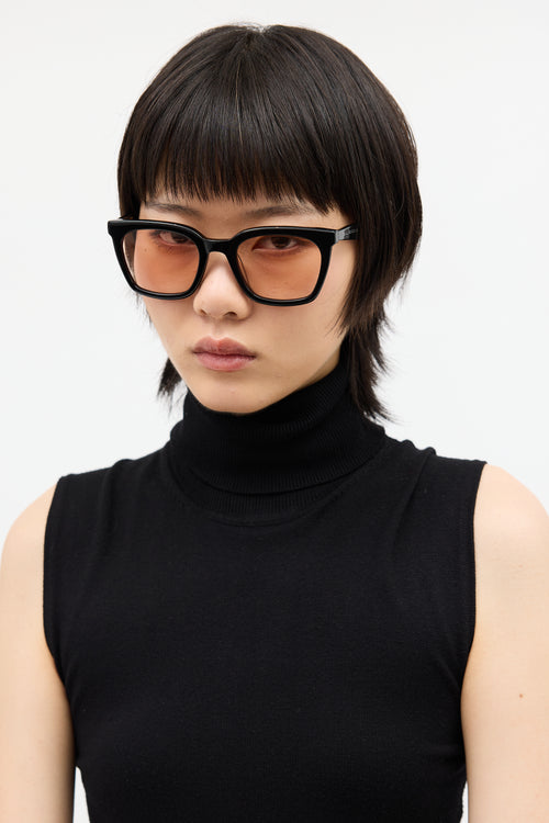 Gentle Monster Black & Brown Momati Square Sunglasses