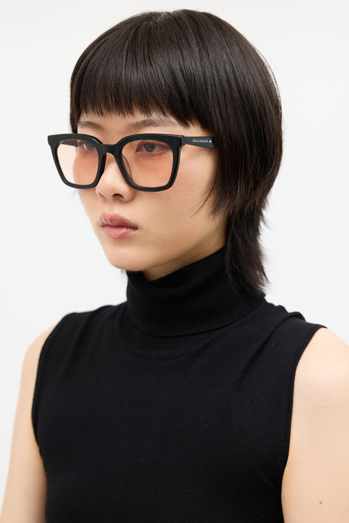 Gentle Monster Black & Brown Momati Square Sunglasses