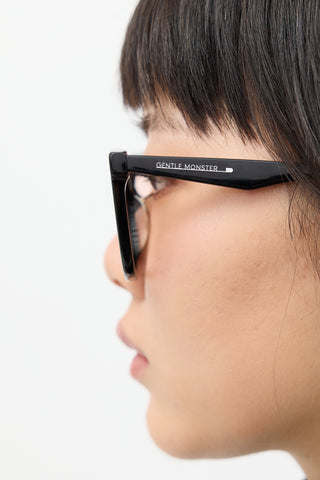 Gentle Monster Black & Brown Momati Square Sunglasses