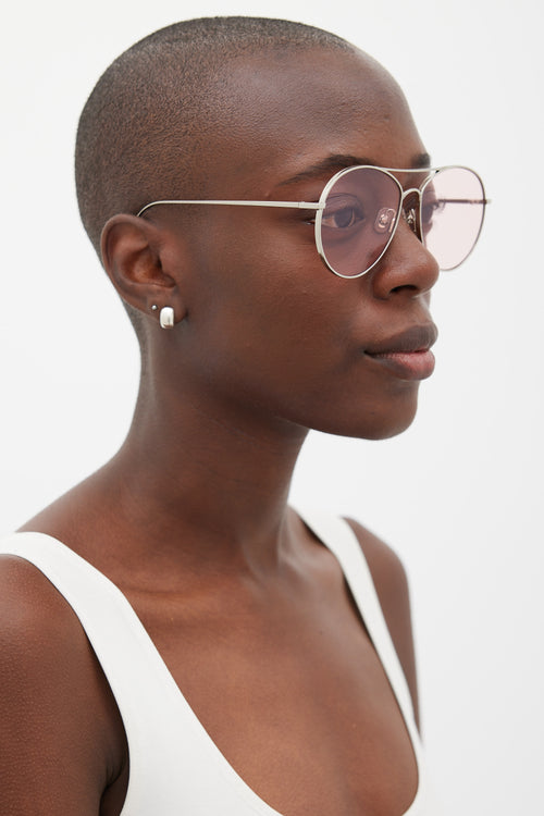 Gentle Monster Silver & Pink Ranny Ring Sunglasses