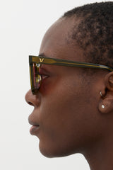 Gentle Monster Green & Purple Finn Square Sunglasses