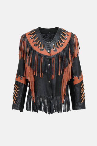 VSP Archive Beaded Fringe Leather Jacket