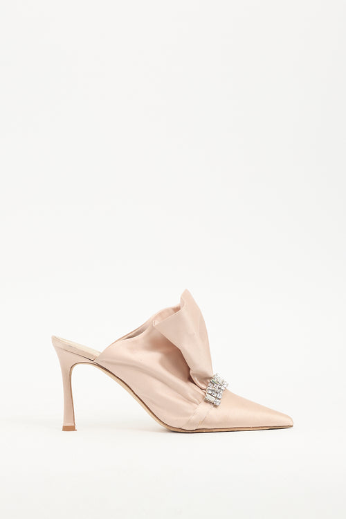 Ghazal Pink Satin Embellished Mule