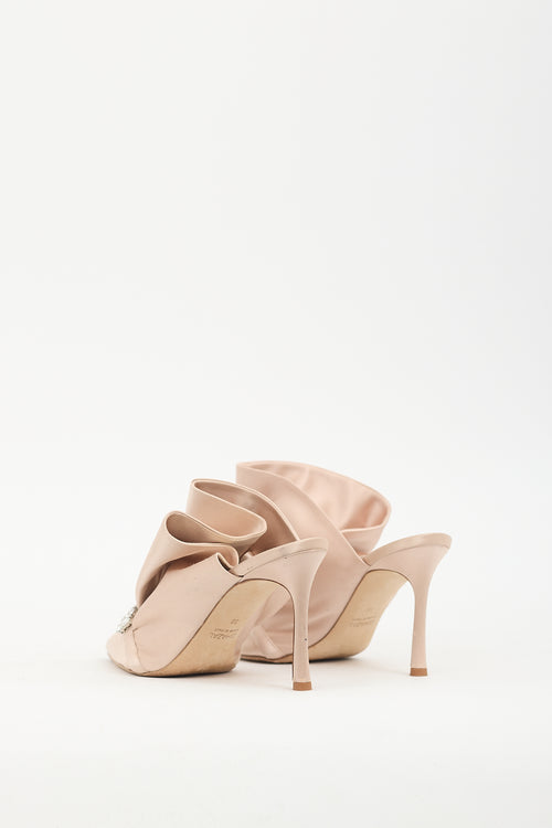 Ghazal Pink Satin Embellished Mule