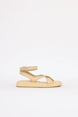 Gia/Rhw Raffia Cross Strap Sandal