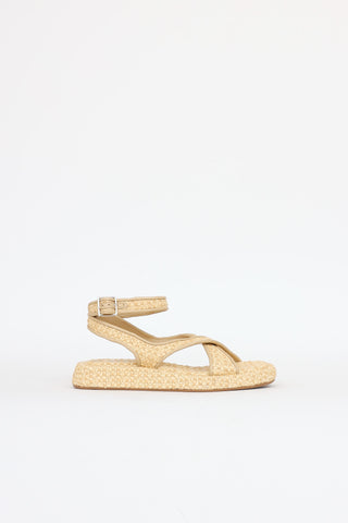 Gia/Rhw Raffia Cross Strap Sandal