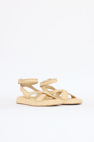 Gia/Rhw Raffia Cross Strap Sandal