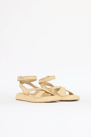 Gia/Rhw Raffia Cross Strap Sandal