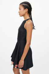 Giambattista Valli Black & Red Floral Ruffled Dress