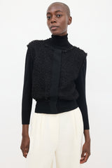 Giambattista Valli Black Wool Woven Cardigan
