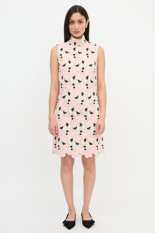 Giambattista Valli Crochet Lace Mock Neck Dress