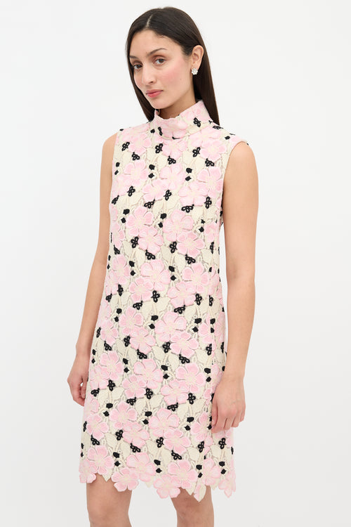 Giambattista Valli Crochet Lace Mock Neck Dress