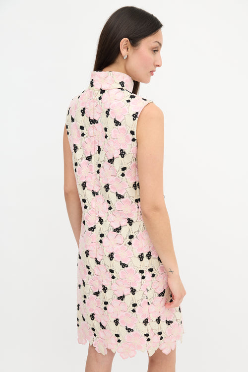 Giambattista Valli Crochet Lace Mock Neck Dress