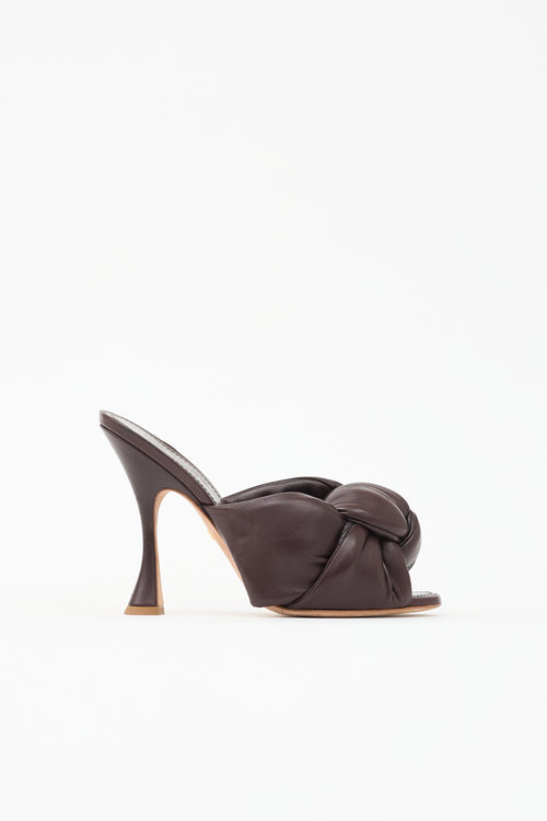 Giambattista Valli Leather Maxi Bow Mule