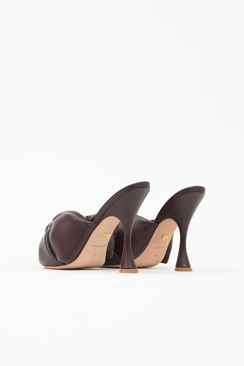 Giambattista Valli Leather Maxi Bow Mule
