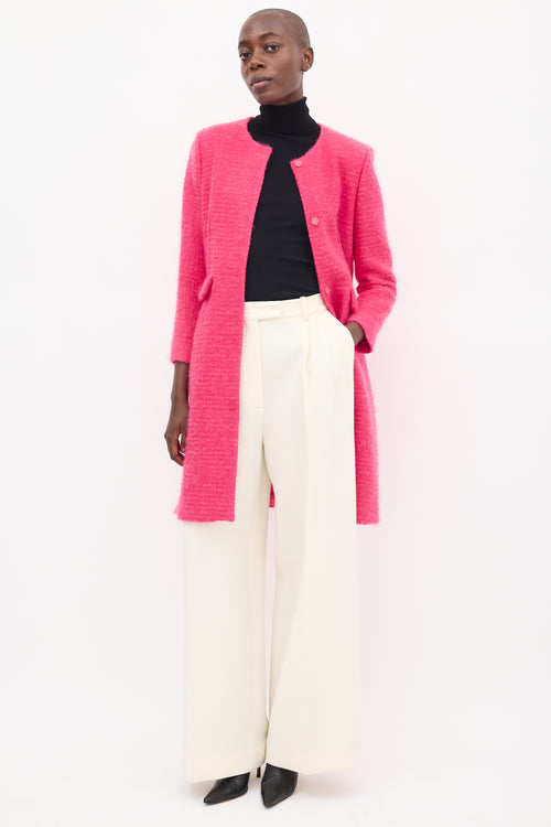 Giambattista Valli Pink Wool Tweed Coat