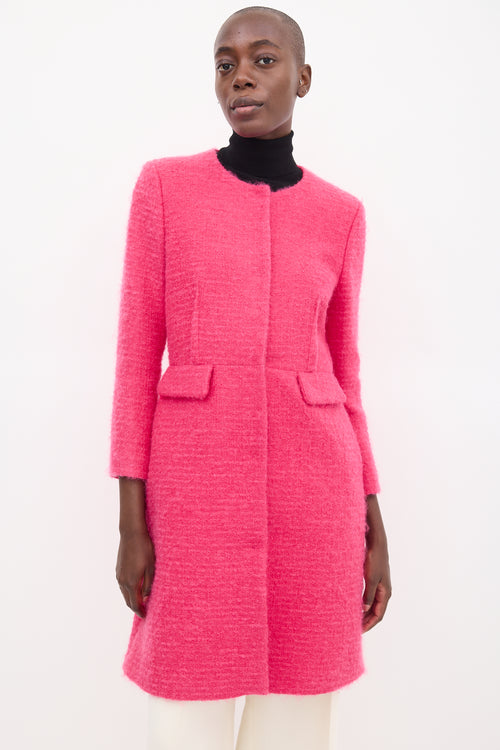 Giambattista Valli Pink Wool Tweed Coat