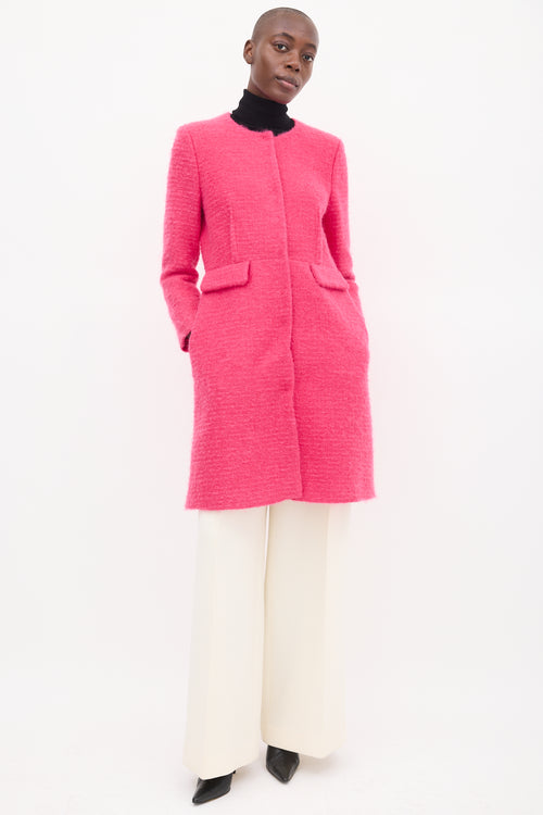 Giambattista Valli Pink Wool Tweed Coat