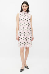Giambattista Valli Pink & Multicolour Lace Mock Neck Dress