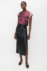 Giambattista Valli Pink & Red Silk Rose Top