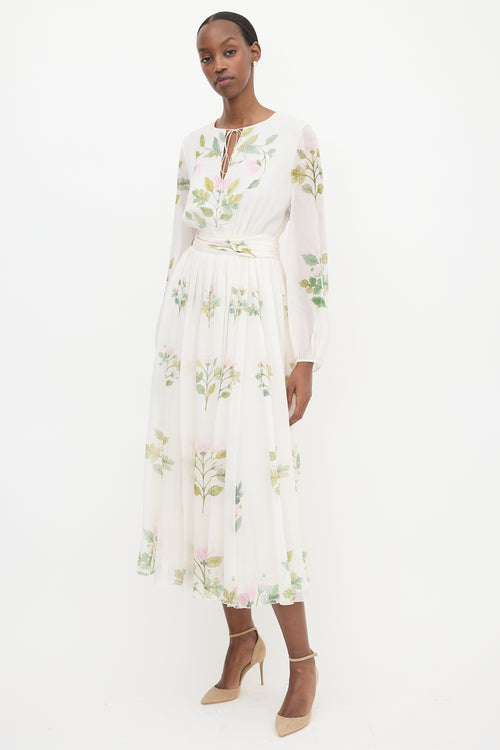 Giambattista Valli Silk Crepe Floral Maxi Dress
