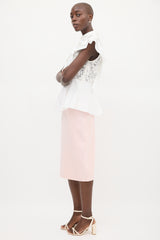 Giambattista Valli White Ruffled Lace Top