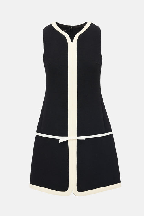 Giambattista Valli Wool Trimmed Shift Dress