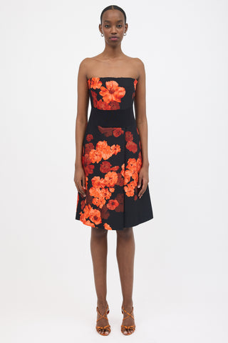 Giambattista Valli Fall 2013 Floral Wool Strapless Dress