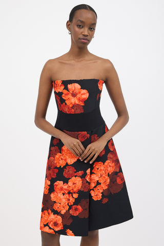 Giambattista Valli Fall 2013 Floral Wool Strapless Dress