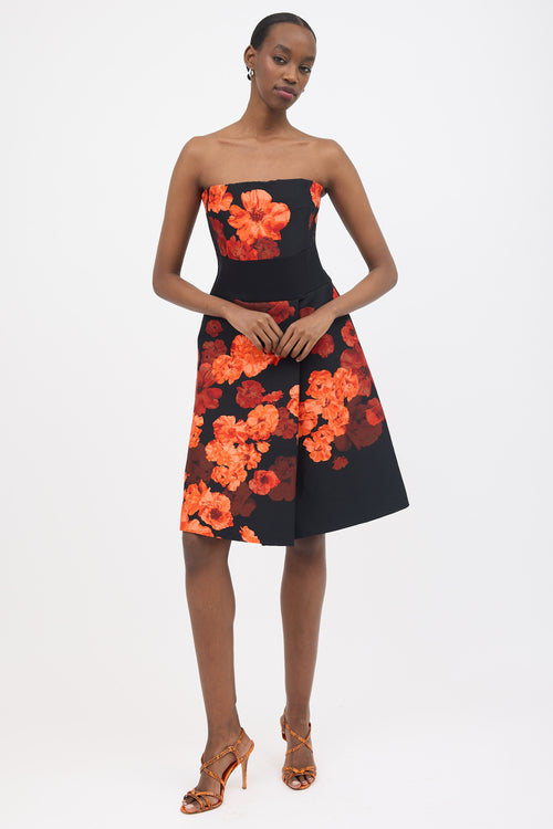 Giambattista Valli Fall 2013 Floral Wool Strapless Dress