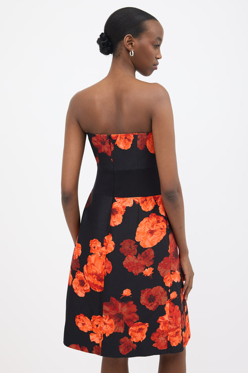 Giambattista Valli Fall 2013 Floral Wool Strapless Dress
