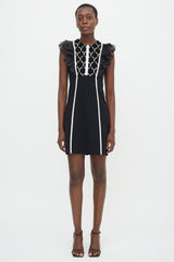 Giambattista Valli Ruffled Lace Panelled Dress