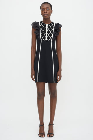 Giambattista Valli Ruffled Lace Panelled Dress
