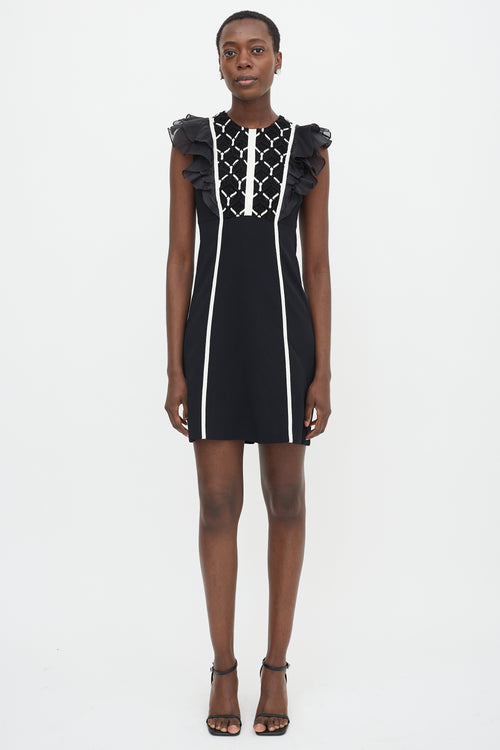 Giambattista Valli Ruffled Lace Panelled Dress