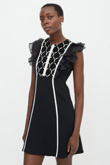 Giambattista Valli Ruffled Lace Panelled Dress