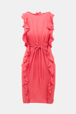 Giambattista Valli Silk Ruffled Dress
