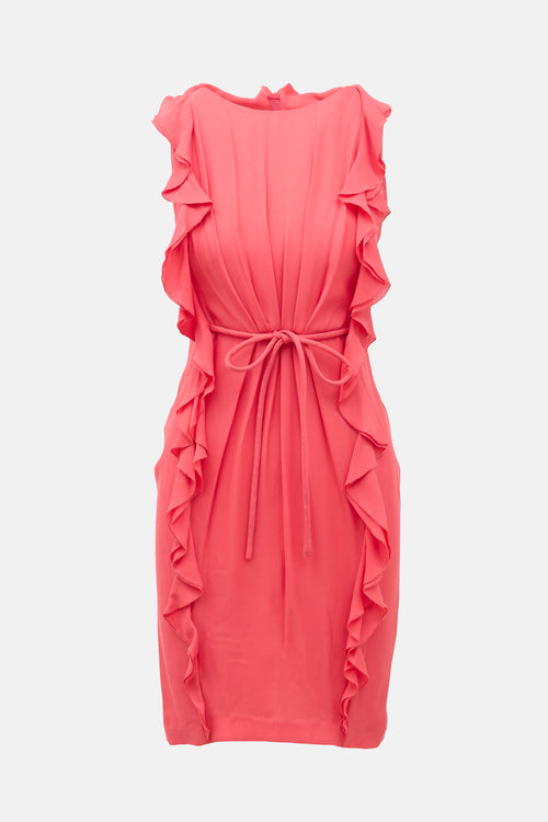 Giambattista Valli Silk Ruffled Dress
