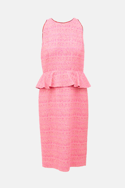 Giambattista Valli Tweed Peplum Midi Dress