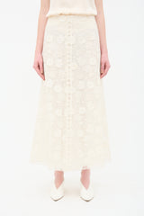 Giambattista Valli Floral Guipure Lace Overlay Skirt