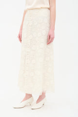 Giambattista Valli Floral Guipure Lace Overlay Skirt