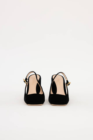 Gianvito Rossi Velvet Wondery Slingback Heel