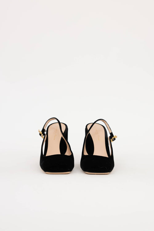 Gianvito Rossi Velvet Wondery Slingback Heel