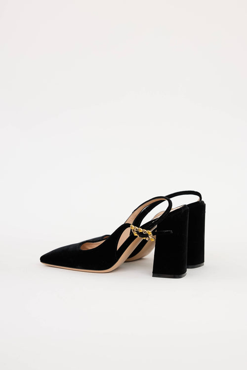 Gianvito Rossi Velvet Wondery Slingback Heel