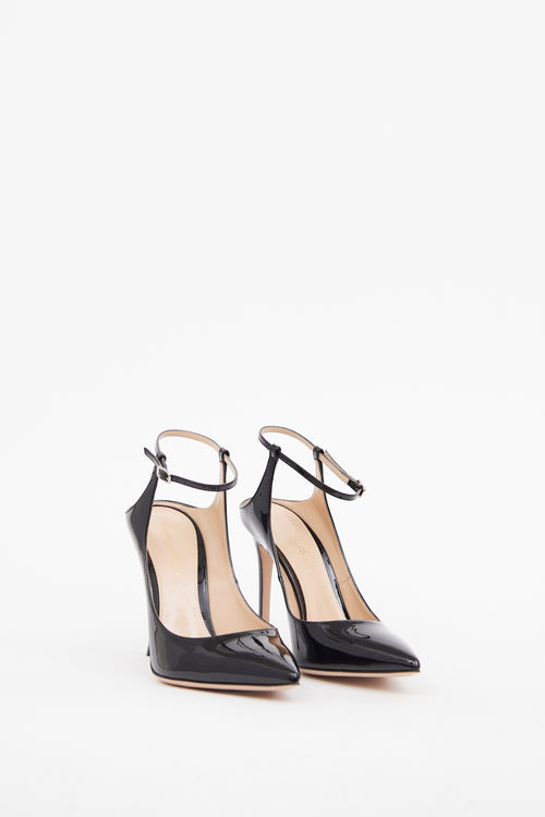 Gianvito Rossi Black Patent Ankle Pump