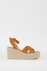 Gianvito Rossi Brown Suede Sienna Espadrille Wedge Sandal