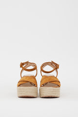 Gianvito Rossi Brown Suede Sienna Espadrille Wedge Sandal