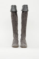 Gianvito Rossi Grey Suede 45 Over The Knee Boot