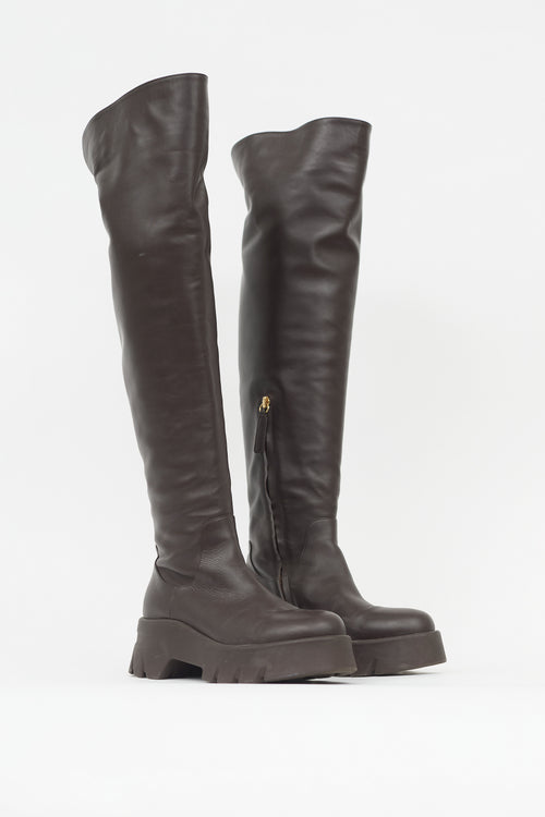 Gianvito Rossi Leather Knee High Boot