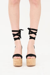 Gianvito Rossi Suede & Cork Ambra Platform Sandal