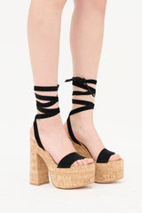 Gianvito Rossi Suede & Cork Ambra Platform Sandal